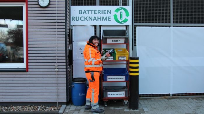 Batterien-Abgabe auf dem Recyclinghof