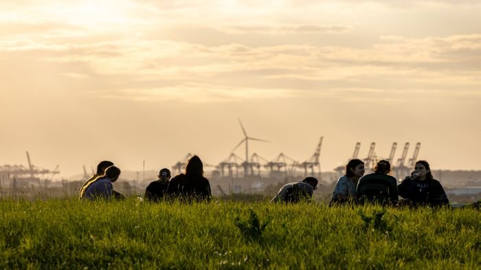 Besucher:innen der Sternschnuppen-Nacht auf dem Energieberg 